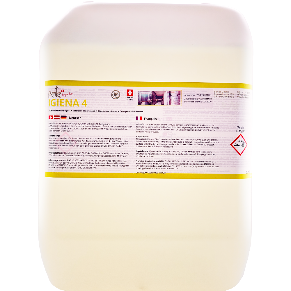 Nettoyant désinfectant "IGIENA4" - 10 Litre